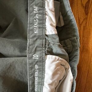 GAP Olive Boyfriend Roll-Up Pants
